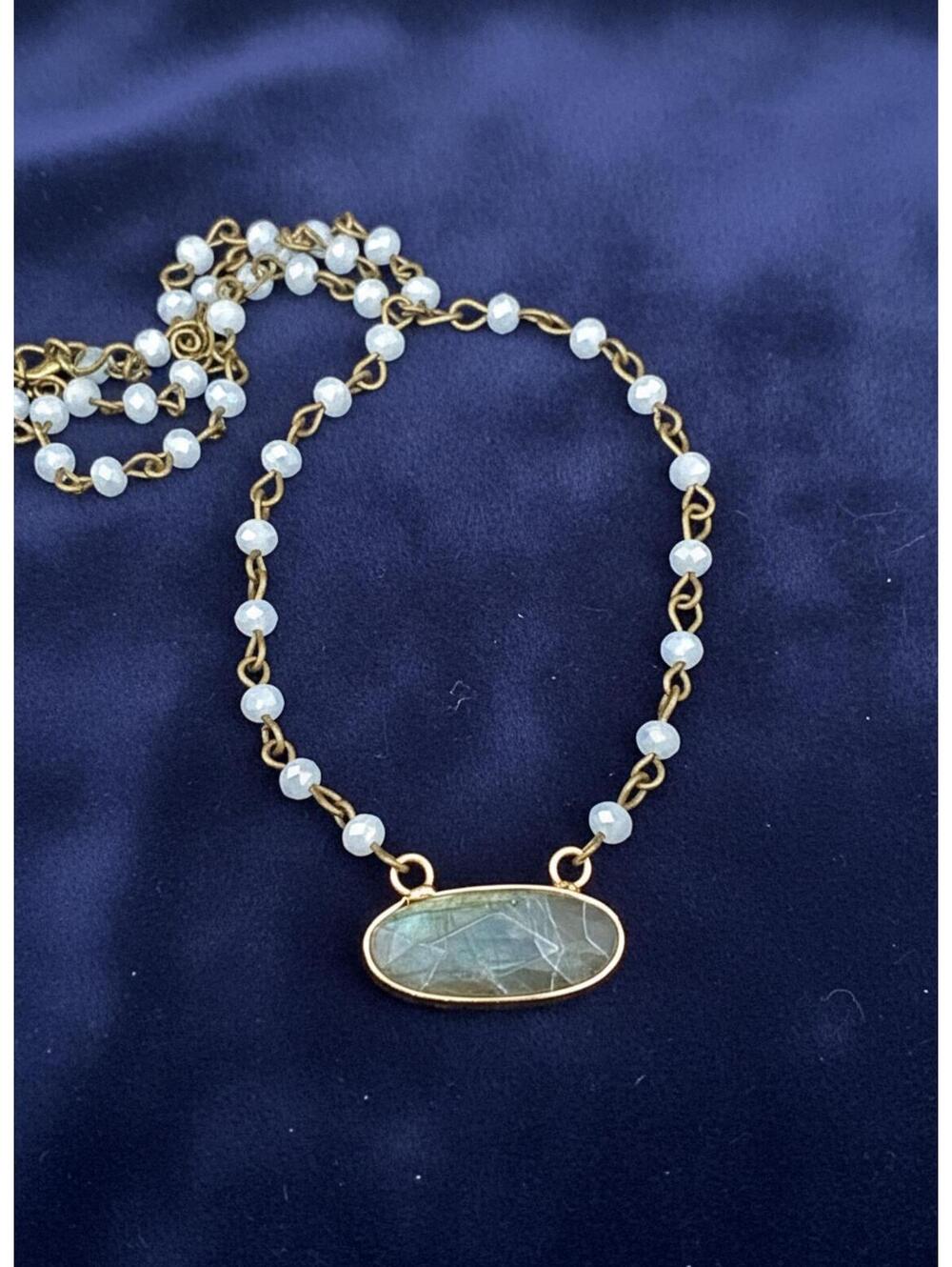 Boho Beaded Gemstone Necklace